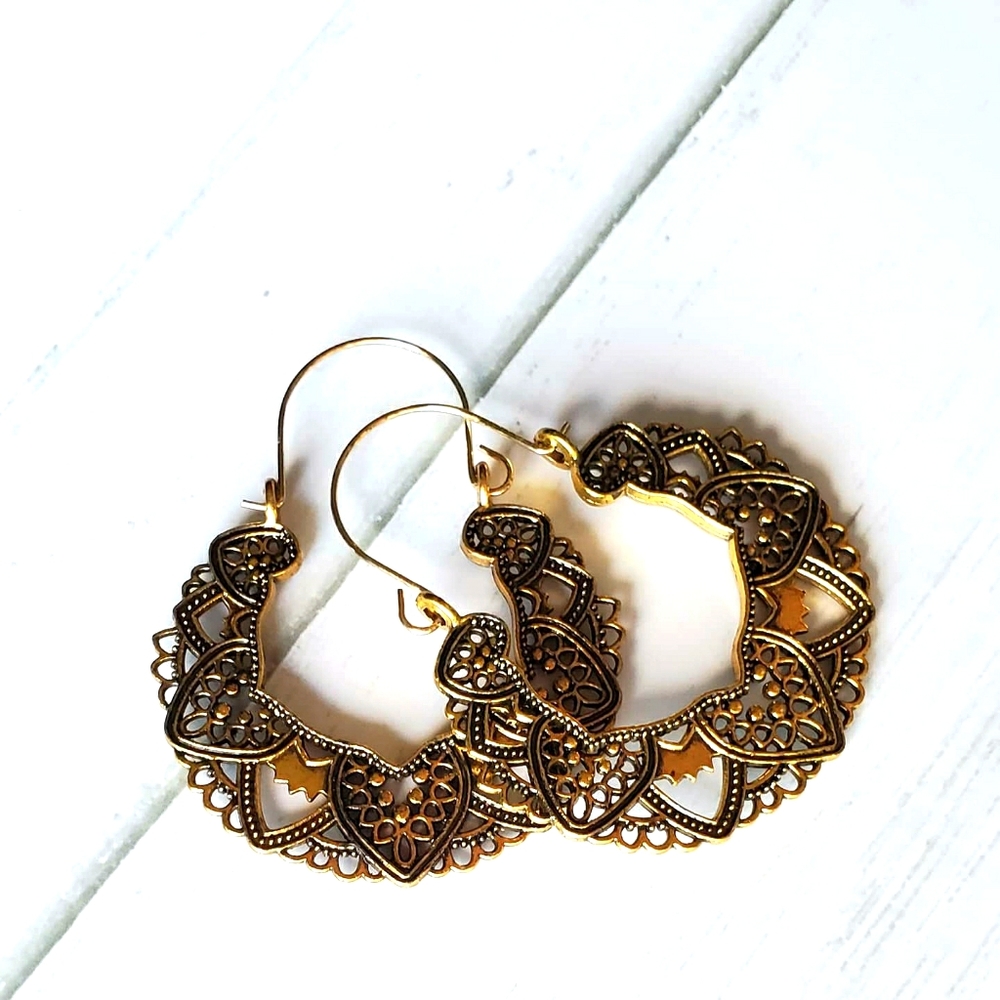 Gold Boho Hoop Earrings